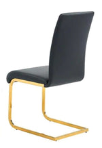 Caryl 2 Black Faux Leather/Gold Side Chairs