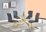 Caryl 2 Grey Faux Leather/Gold Side Chairs