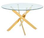 Caryl 5-Pc Grey & Gold Dining Table Set