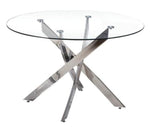 Caryl 5-Pc White & Chrome Dining Table Set