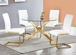 Caryl 5-Pc White & Gold Dining Table Set