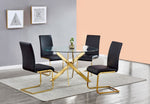 Caryl Clear Glass/Gold Metal Dining Table