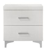 Casilda White Wood 2-Drawer Nightstand