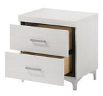 Casilda White Wood 2-Drawer Nightstand