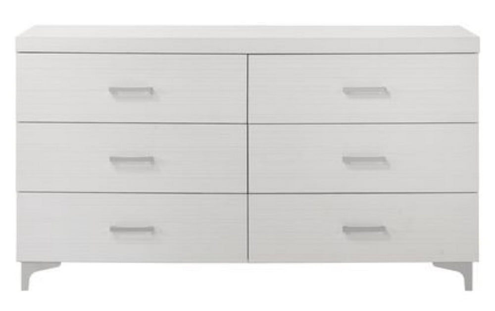 Casilda White Wood 6-Drawer Dresser