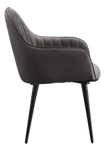 Caspian 2 Dark Gray Fabric/Black Metal Arm Chairs