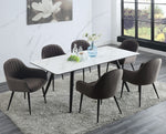 Caspian 2 Dark Gray Fabric/Black Metal Arm Chairs