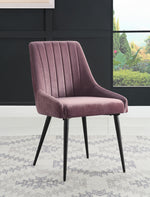 Caspian 2 Pink Fabric/Black Metal Side Chairs