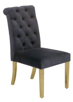 Cassie 2 Gray Velvet/Gold Metal Side Chairs