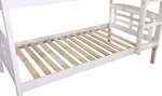 Cassie White Wood Twin Bunk Bed with Drawers