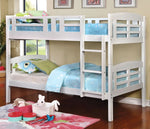 Cassie White Wood Twin Bunk Bed with Trundle