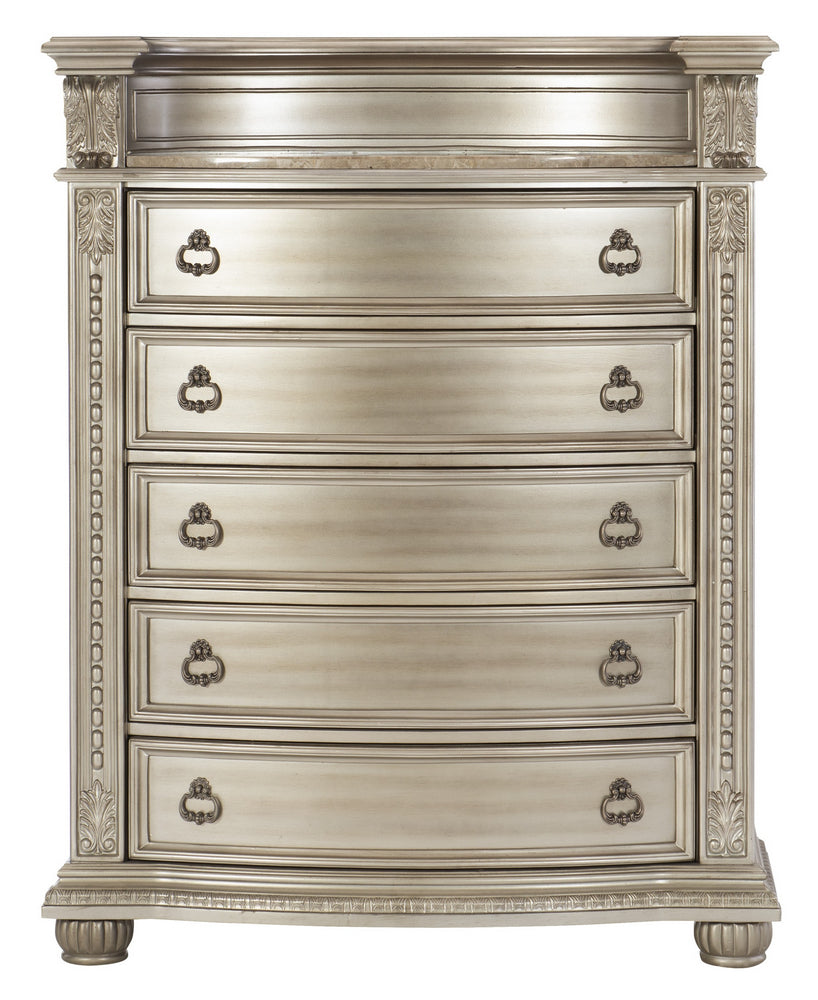 Cavalier Silver Wood 5-Drawer Chest