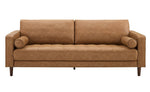 Cave Contemporary Brown Leather Blend 76" 2-Seat Sofa