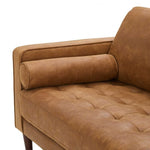 Cave Contemporary Brown Leather Blend 76" 2-Seat Sofa