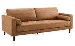 Cave Contemporary Brown Leather Blend 76" 2-Seat Sofa