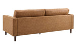 Cave Contemporary Brown Leather Blend 88" 2-Seat Sofa