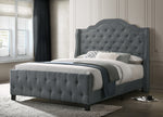 Cecilia Gray Linen Fabric Queen Bed