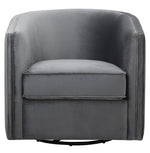 Cecily Gray Velvet Fabric Swivel Accent Chair