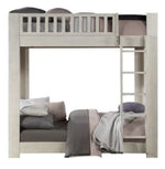 Cedro Weathered White Wood Twin over Twin Bunk Bed