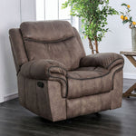 Celia Brown Fabric-Like Vinyl Manual Recliner