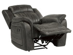 Centeroak Gray Microfiber Manual Recliner