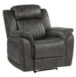 Centeroak Gray Microfiber Manual Recliner