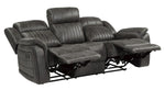 Centeroak Gray Microfiber Manual Recliner Sofa