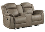 Centeroak Sandy Brown Microfiber Manual Recliner