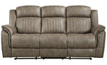 Centeroak Sandy Brown Microfiber Manual Recliner Sofa