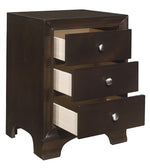 Centralia Brown Wood 3-Drawer Nightstand