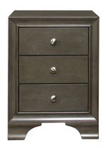 Centralia Gray Wood 3-Drawer Nightstand