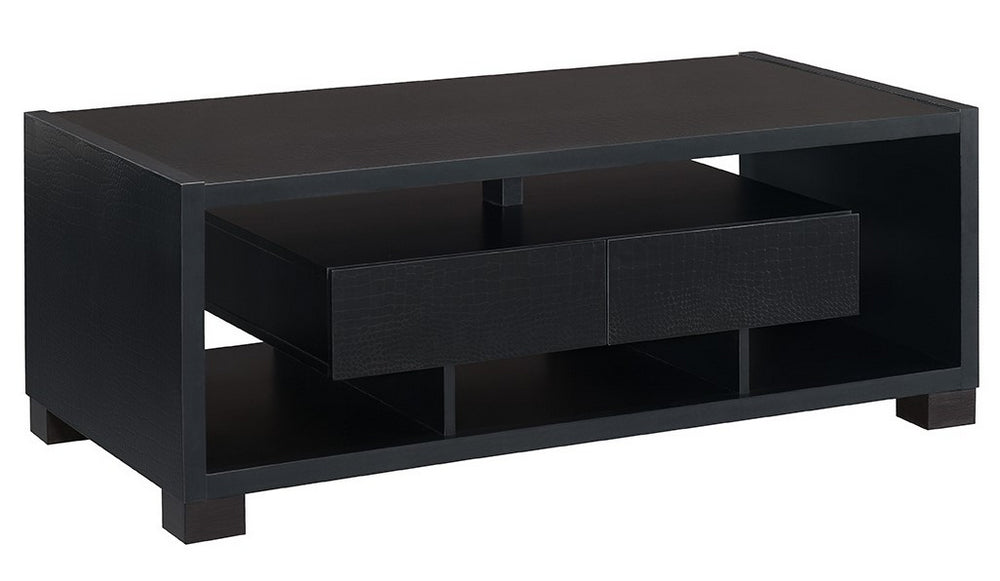 Chalice Black Wood 2-Drawer Coffee Table