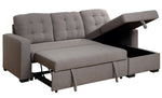 Chambord 2-Pc Gray Fabric Reversible Sectional with Sleeper