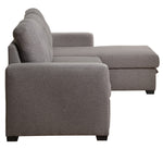 Chambord 2-Pc Gray Fabric Reversible Sectional with Sleeper