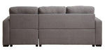 Chambord 2-Pc Gray Fabric Reversible Sectional with Sleeper