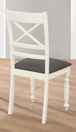 Charlee 2 Ivory Wood/Gray Fabric Side Chairs