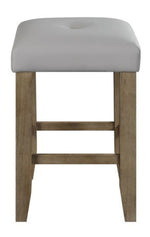 Charnell 2 Gray PU Leather/Oak Wood Counter Height Stools