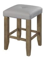 Charnell 2 Gray PU Leather/Oak Wood Counter Height Stools