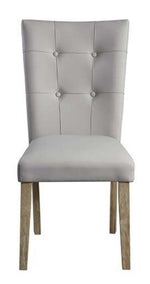 Charnell 2 Gray PU Leather/Oak Wood Side Chairs