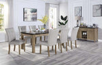 Charnell Marble/Oak Wood Rectangular Dining Table