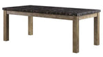 Charnell Marble/Oak Wood Rectangular Dining Table