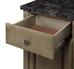 Charnell Oak Wood/Marble 3-Drawer Server