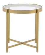 Charrot Clear Glass/Gold Finish Metal End Table