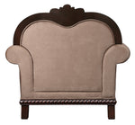 Chateau De Ville Tan & Brown Fabric Chair with Nailheads