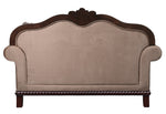 Chateau De Ville Tan & Brown Fabric Loveseat with Nailheads