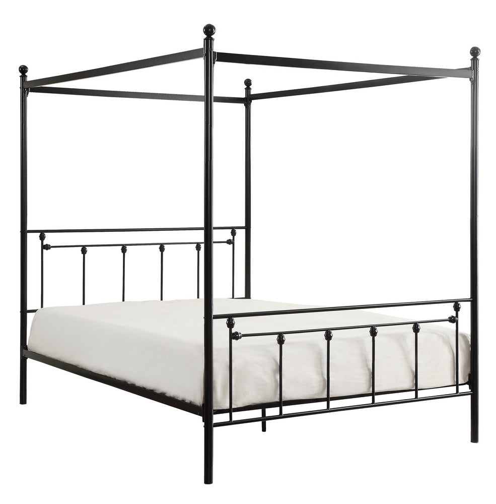 Chelone Black Metal Queen Canopy Bed