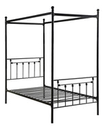 Chelone Black Metal Twin Canopy Bed