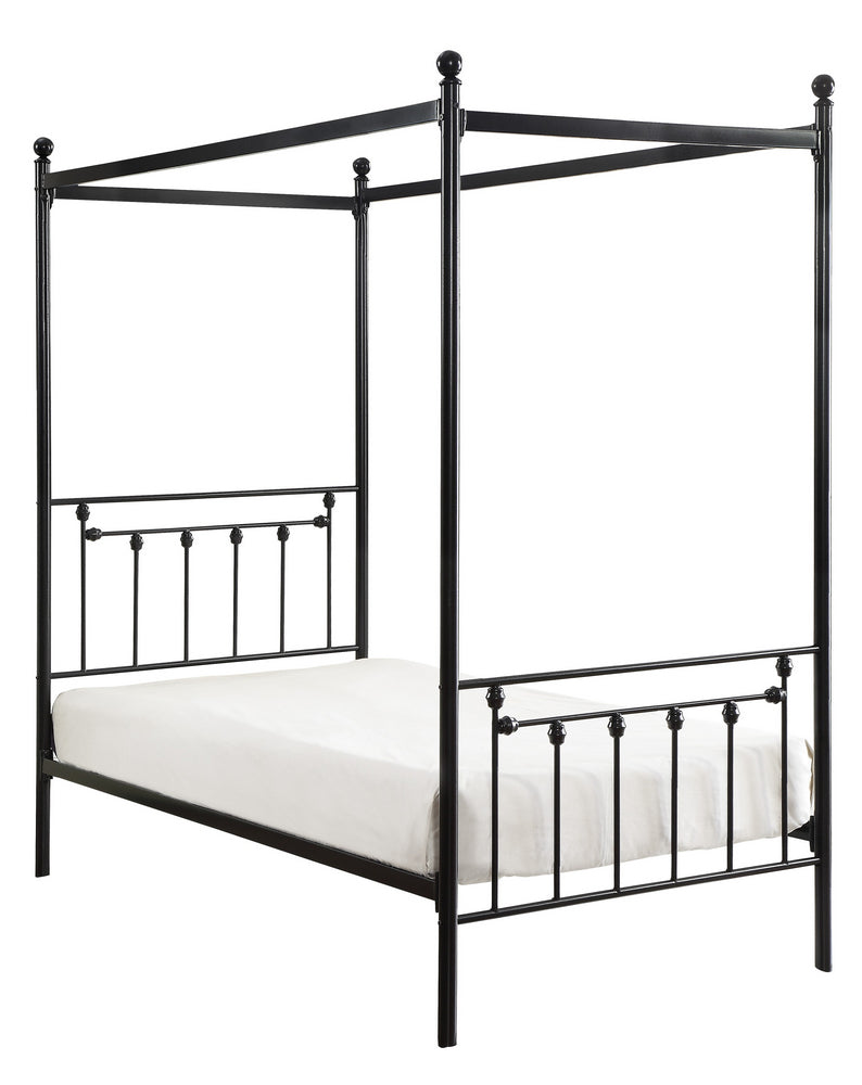 Chelone Black Metal Twin Canopy Bed