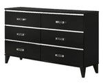 Chelsie Black Wood 6-Drawer Dresser