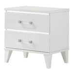 Chelsie White Wood 2-Drawer Nightstand